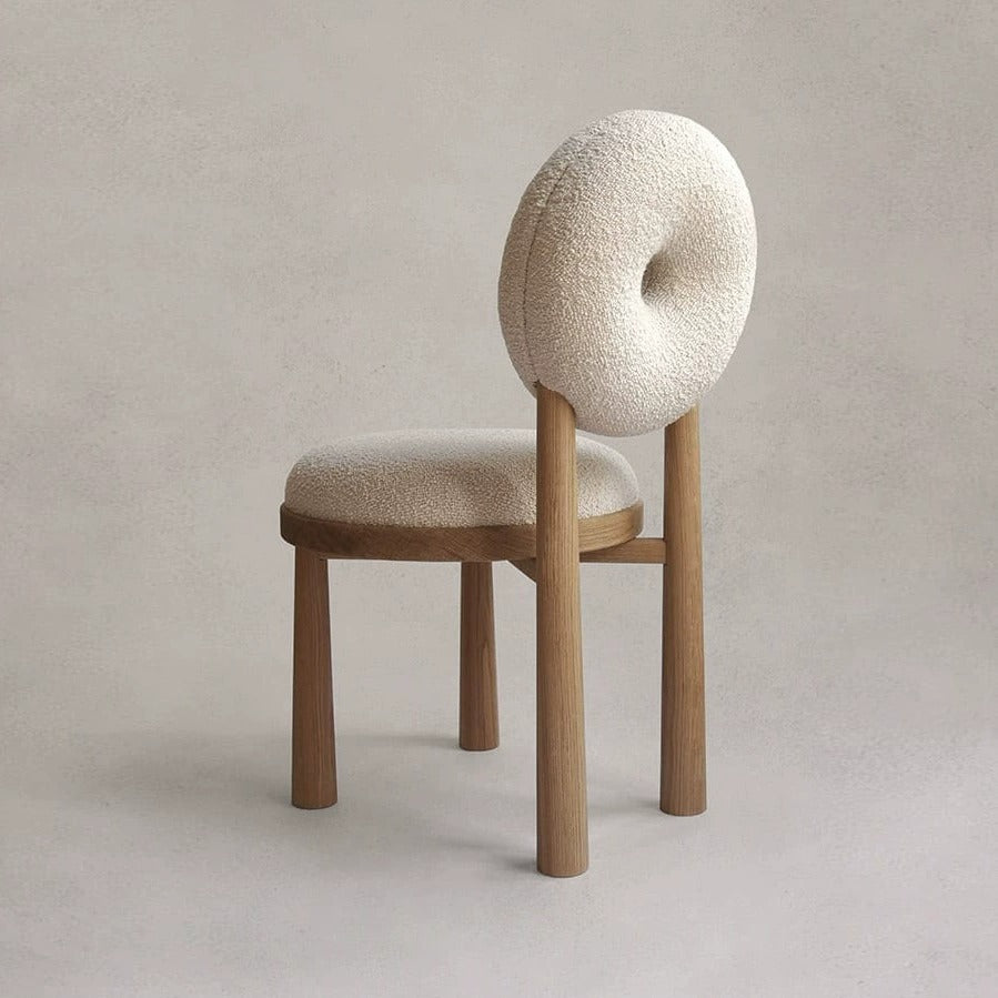 Nordic Modern Doughnut Upholstered Boucle Leisure Chair Dining Chair