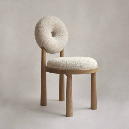 Nordic Modern Doughnut Upholstered Boucle Leisure Chair Dining Chair