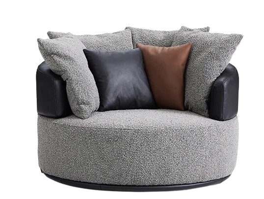 Modern Round Armchair Upholstered Leisure Sofa Chair