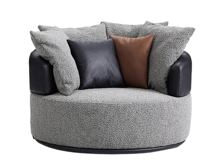 Modern Round Armchair Upholstered Leisure Sofa Chair