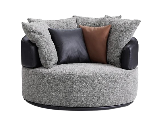 Modern Round Armchair Upholstered Leisure Sofa Chair