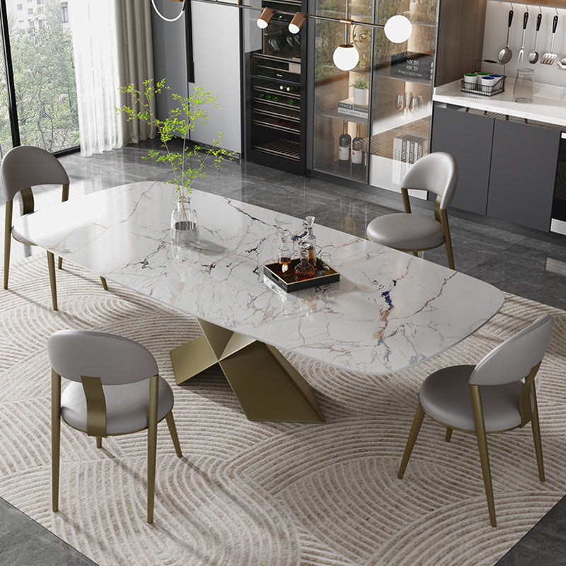 Modern Sintered Stone Top Gold Base 6/8/10 Seaters Dining Table