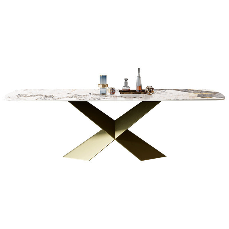 Modern Sintered Stone Top Gold Base 6/8/10 Seaters Dining Table