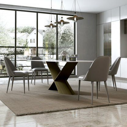 Modern Sintered Stone Top Gold Base 6/8/10 Seaters Dining Table