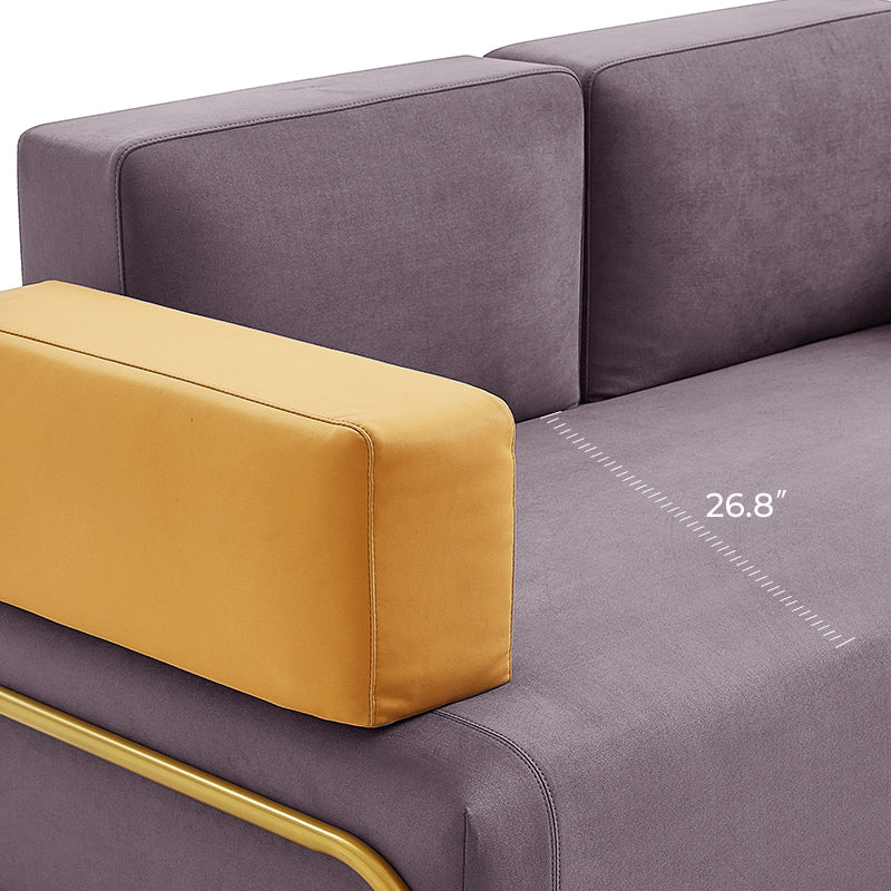 Metal Frame Loveseat Sofa with Ottoman