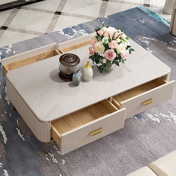 Contemporary Design Marble-Top Coffee Table And TV Stand