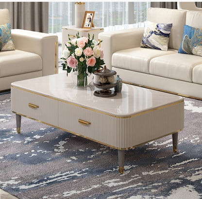 Contemporary Design Marble-Top Coffee Table And TV Stand