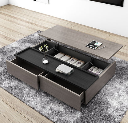 Wooden Convertible Coffee Table And Extendable TV Cabinet