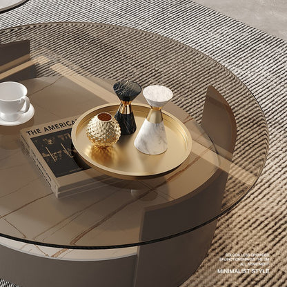 Round Shaped Centre Attraction Coffee Table Set And TV Cabinet