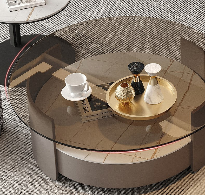 Round Shaped Centre Attraction Coffee Table Set And TV Cabinet