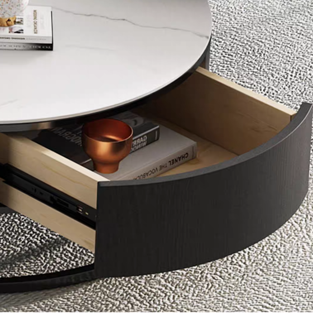 Modern Nesting Round Coffee Table Set With TV Stand