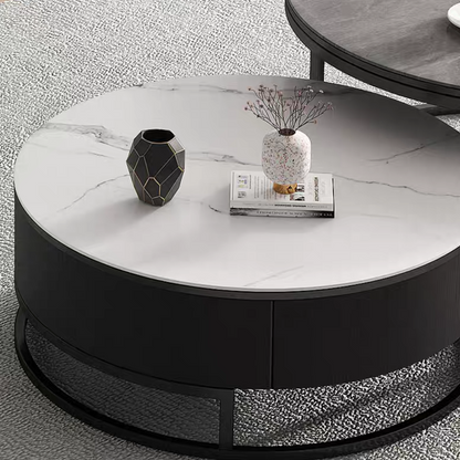 Modern Nesting Round Coffee Table Set With TV Stand