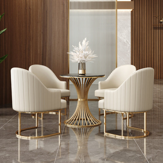 Gold Stainless Steel Leg Dining Chair