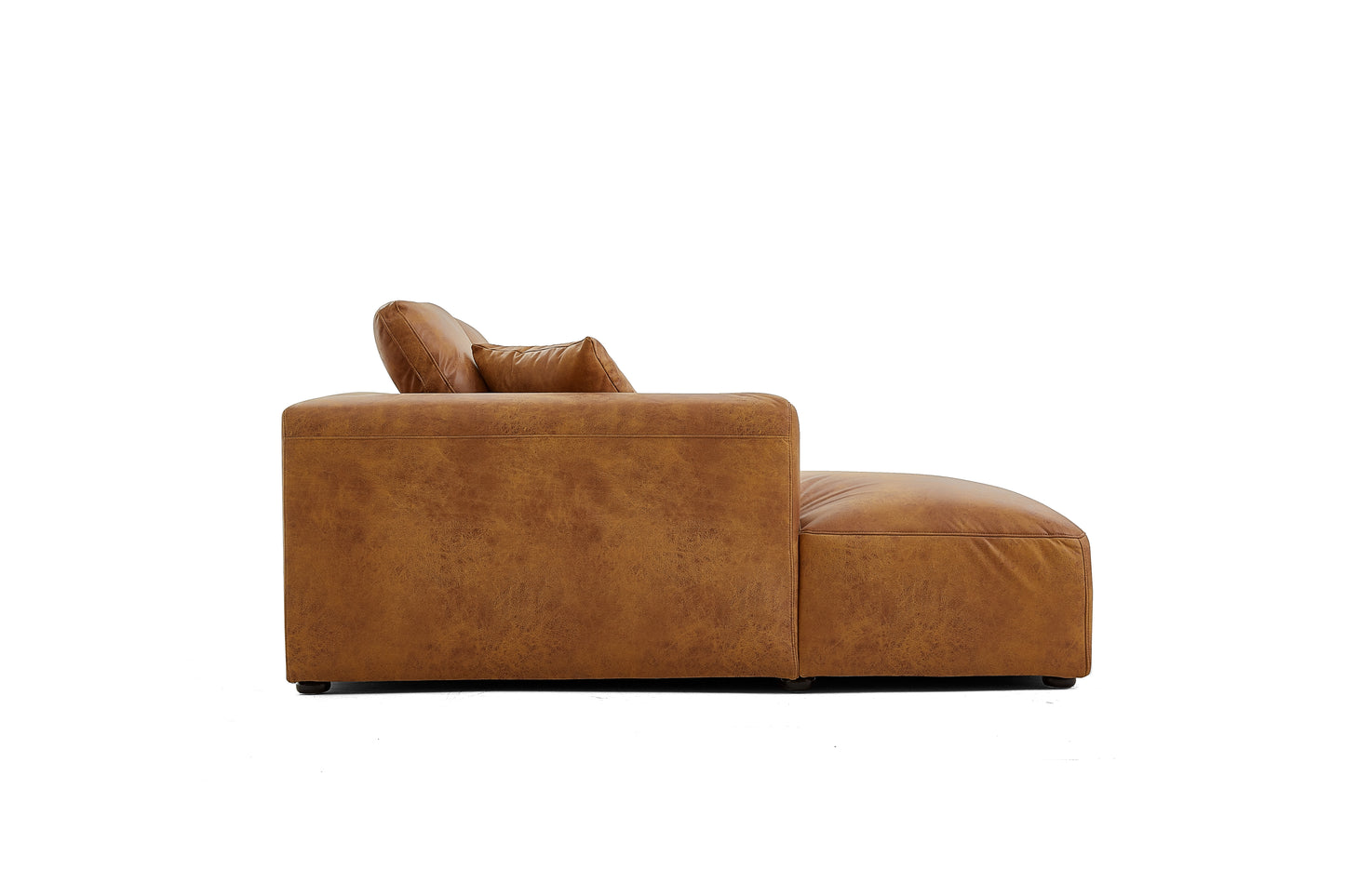 Living Room Brown Tech Fabric Sectional Sofa