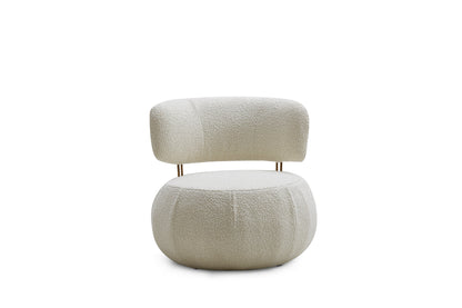 Boucle round upholstered leisure chair