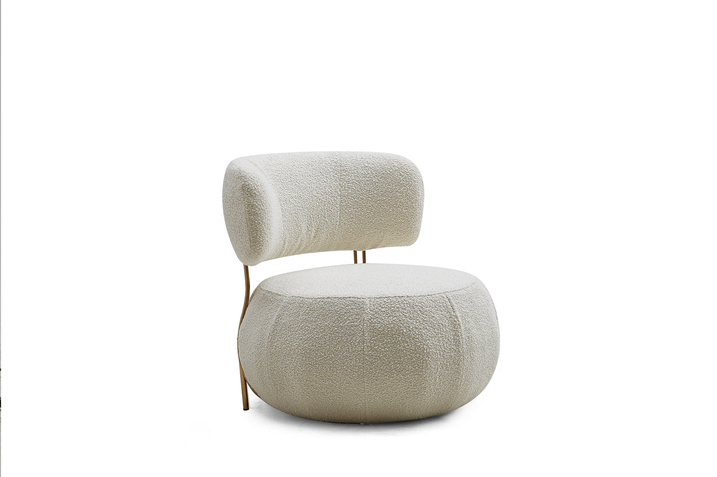 Boucle round upholstered leisure chair