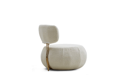 Boucle round upholstered leisure chair