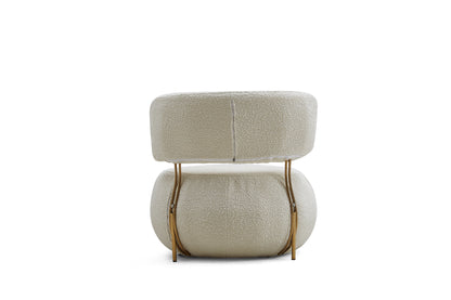 Boucle round upholstered leisure chair