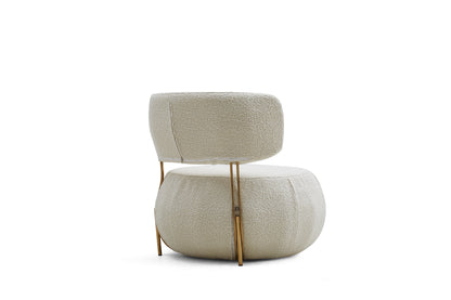 Boucle round upholstered leisure chair