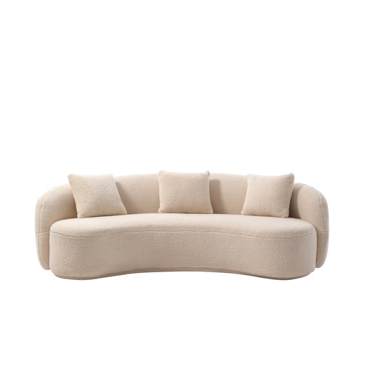 Fabric Upholstered Curved Sofa