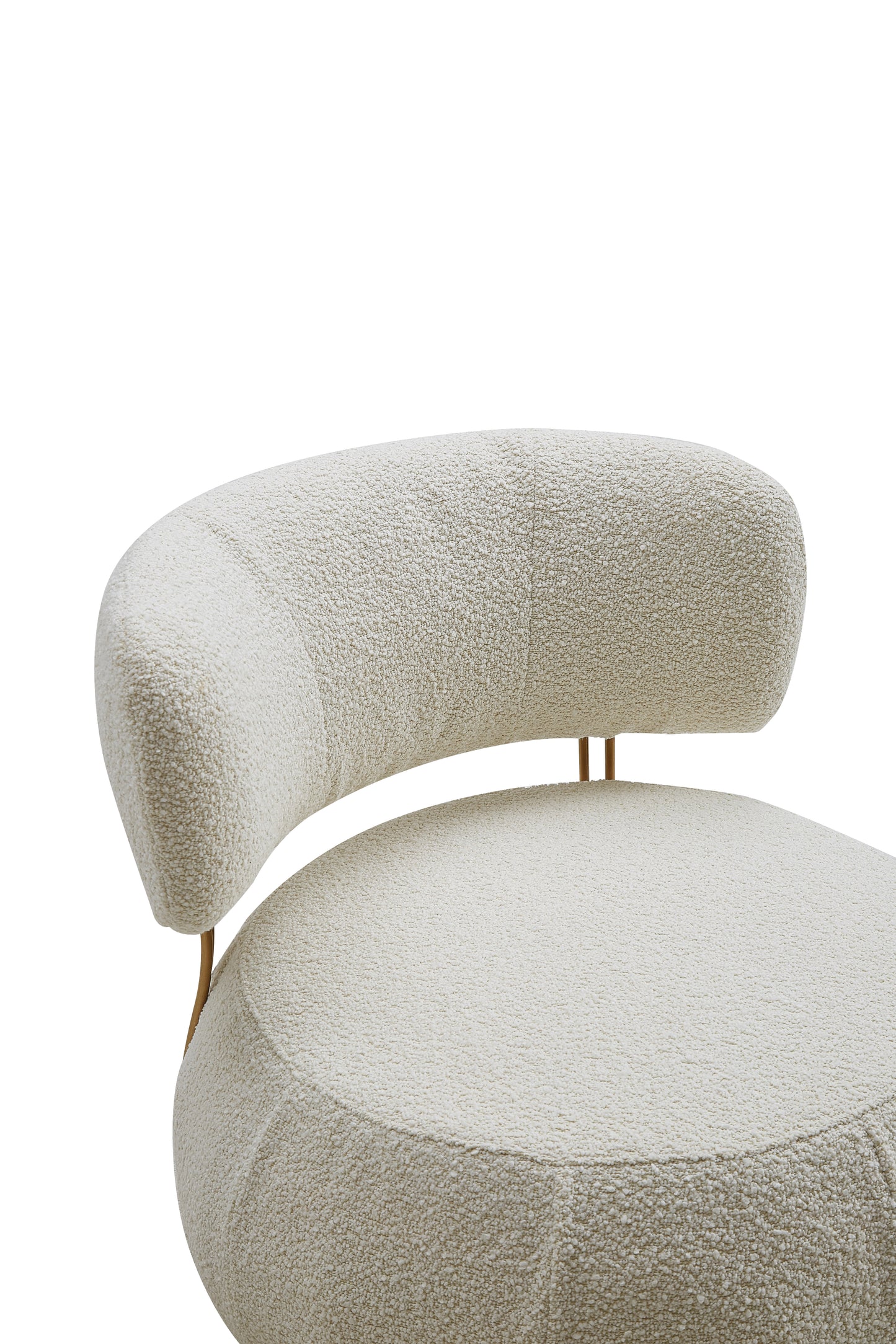 Boucle round upholstered leisure chair