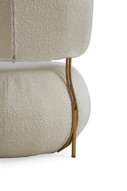 Boucle round upholstered leisure chair