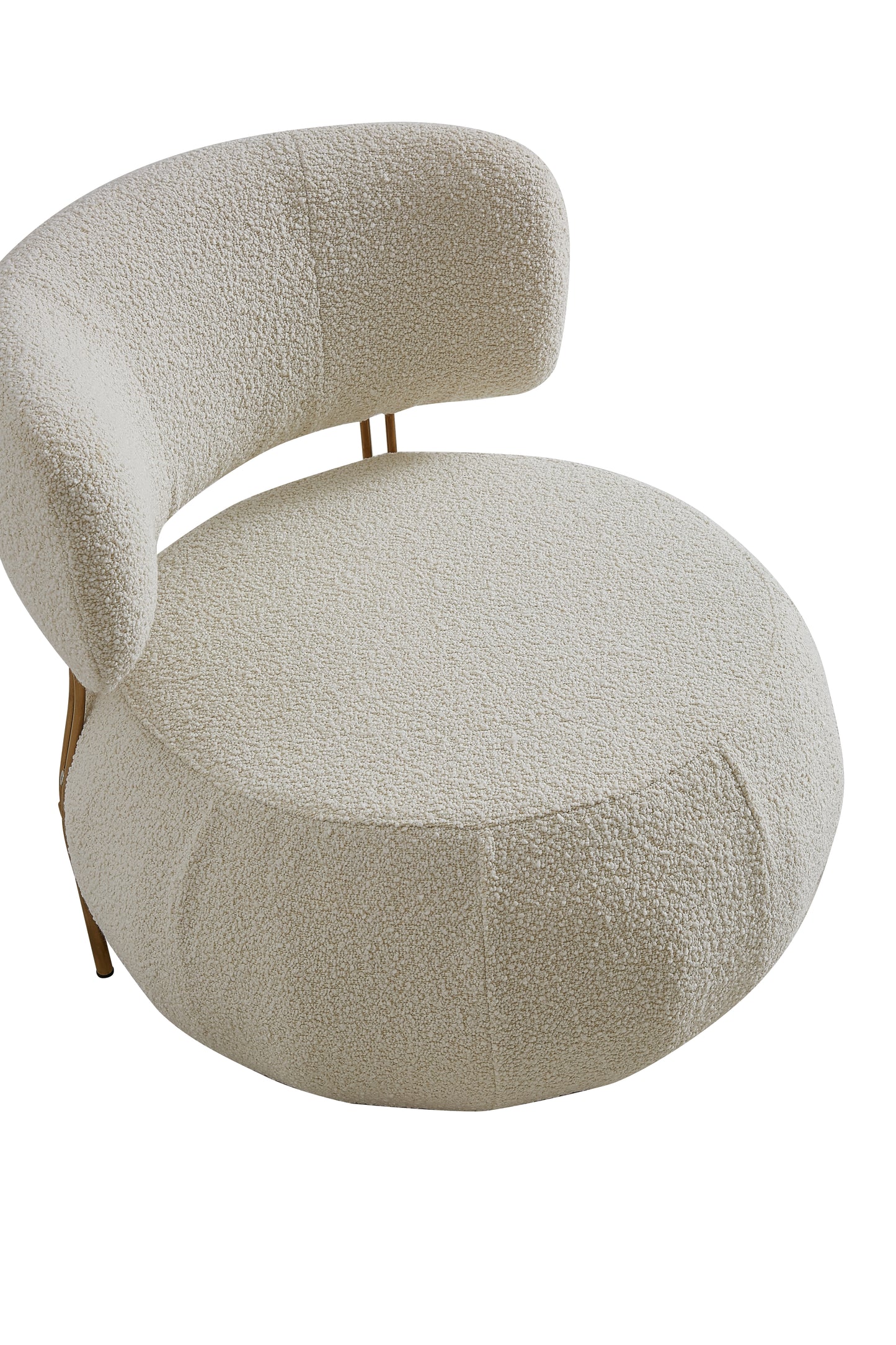 Boucle round upholstered leisure chair