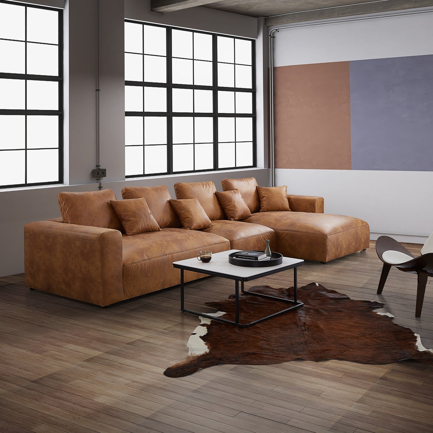 Living Room Corner Sofa Brown