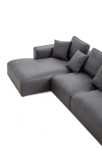 Designer Living Room Chase Lounge Large Sofa Dark Grey