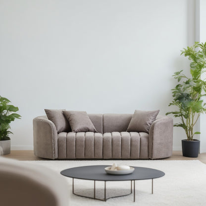 Modern Style Gray Large Loveseat Couch