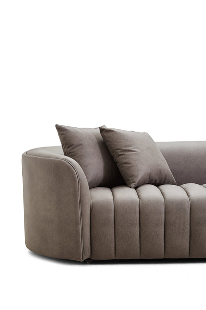 Modern Style Gray Large Loveseat Couch