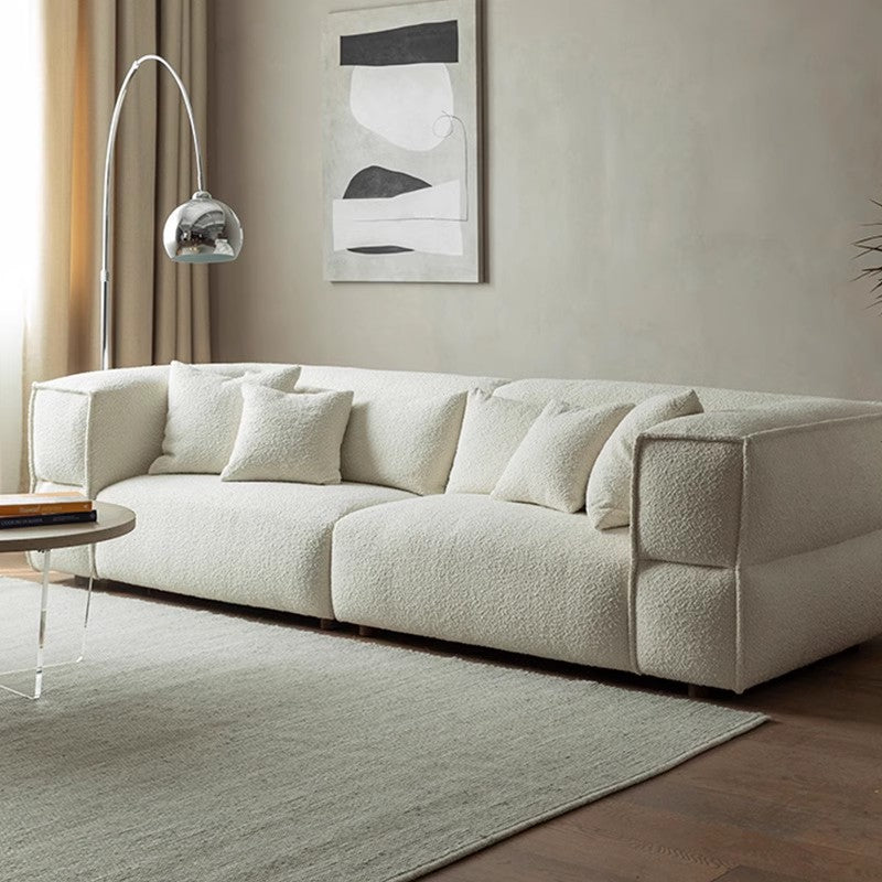 4- Seater Modern Boucle Sofa White