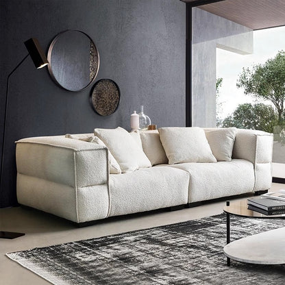 4- Seater Modern Boucle Sofa White