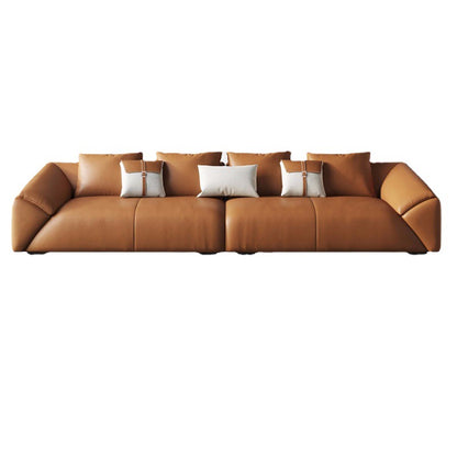 Brown Genuine Leather Couch Sofa Set