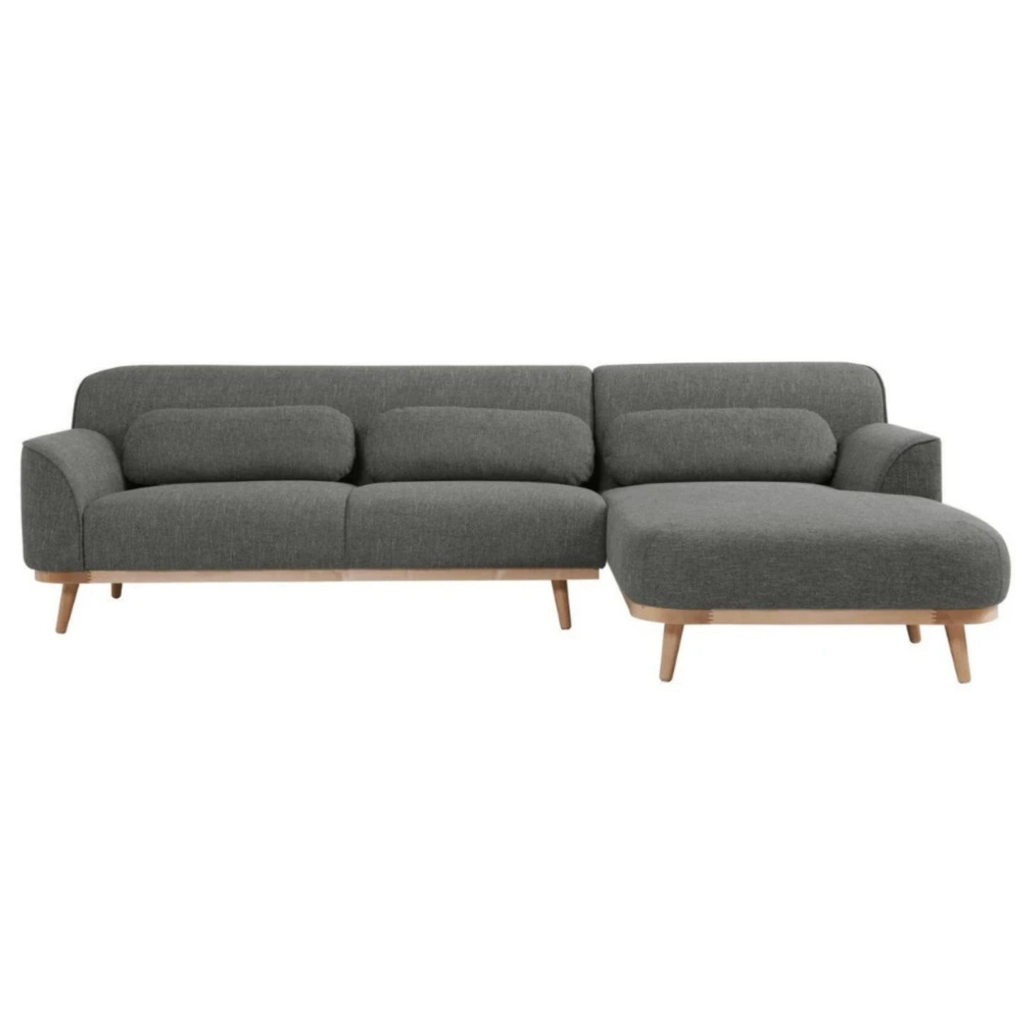 Nordic Style Linen Upholstered L-Shaped Sectional Sofa With Chaise