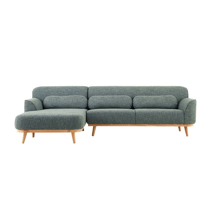 Nordic Style Linen Upholstered L-Shaped Sectional Sofa With Chaise