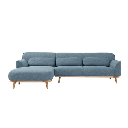 Nordic Style Linen Upholstered L-Shaped Sectional Sofa With Chaise