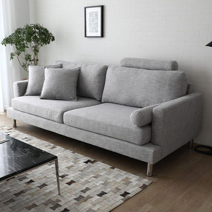 Apartment Light Grey Linen Upholstered Sofa