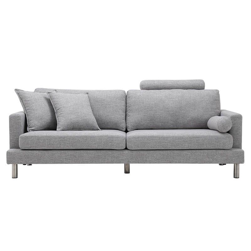 Apartment Light Grey Linen Upholstered Sofa