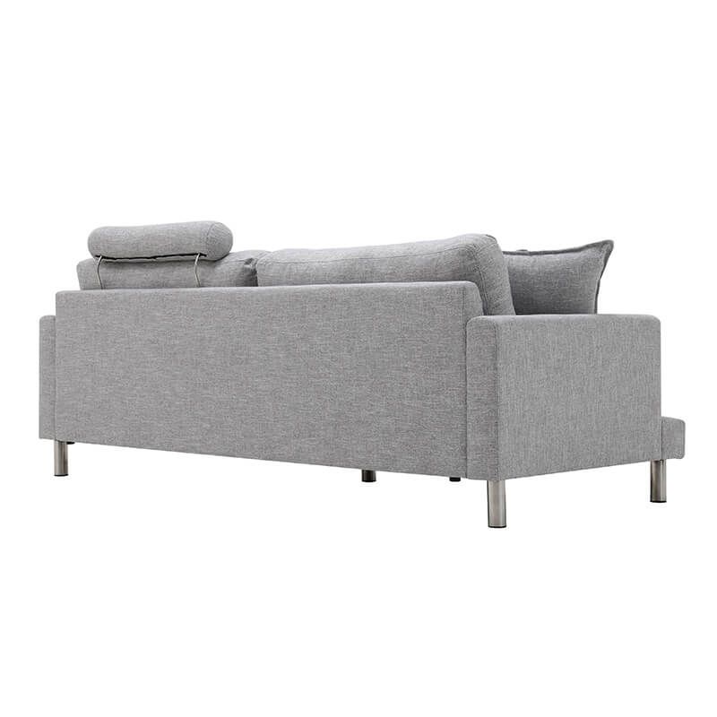 Apartment Light Grey Linen Upholstered Sofa