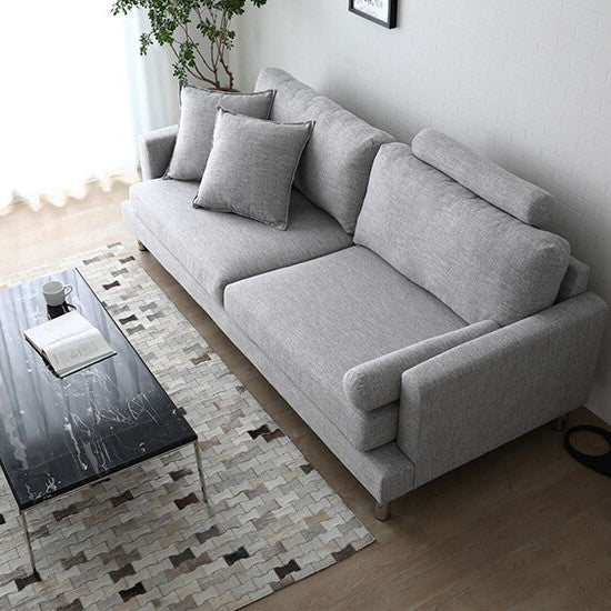 Apartment Light Grey Linen Upholstered Sofa