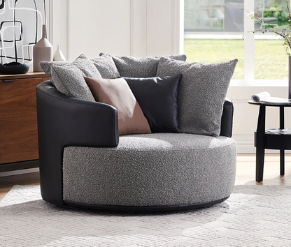 Modern Round Armchair Upholstered Leisure Sofa Chair