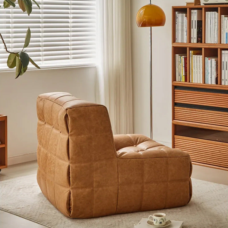 Lazy vacuum compression single sofa brown