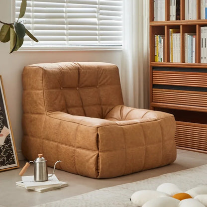 Lazy vacuum compression single sofa brown