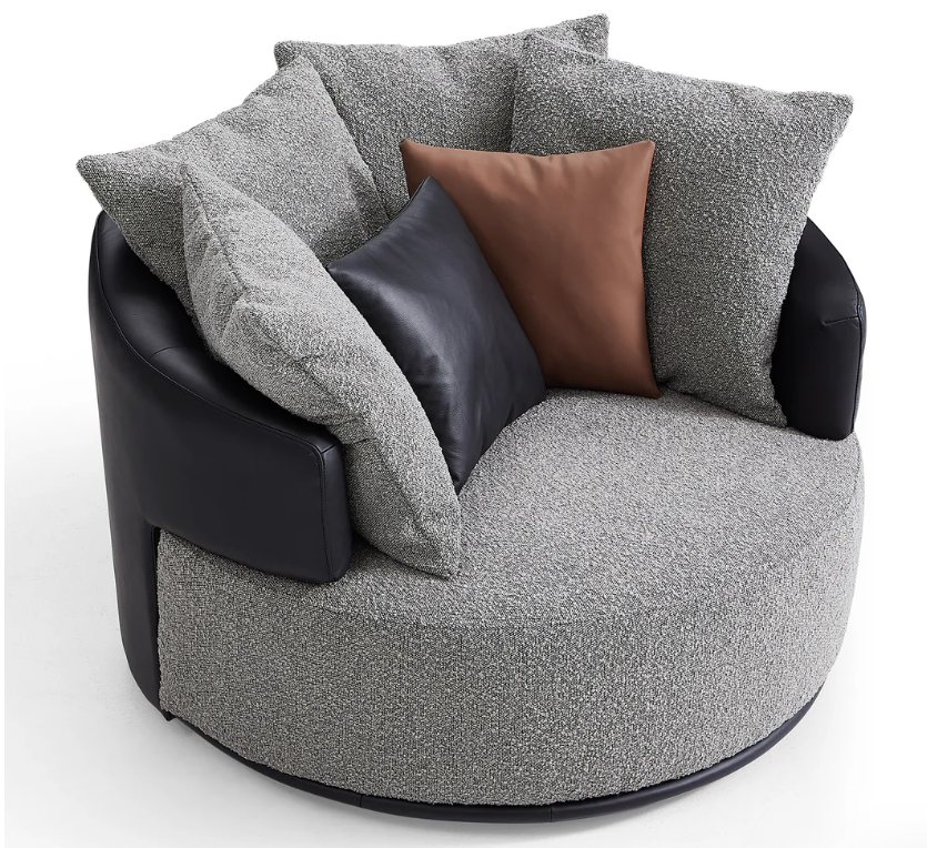 Modern Round Armchair Upholstered Leisure Sofa Chair