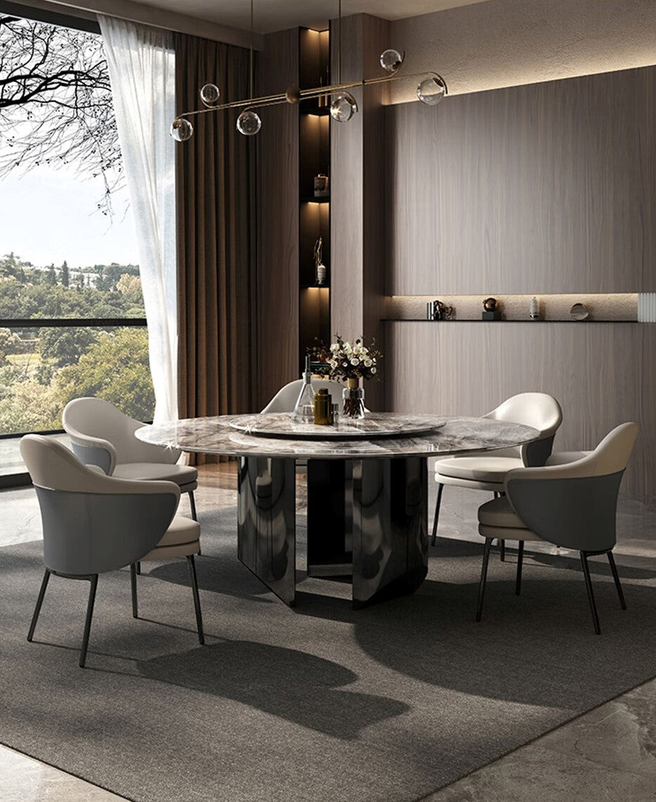 Round Dining Table with Rotating Centre