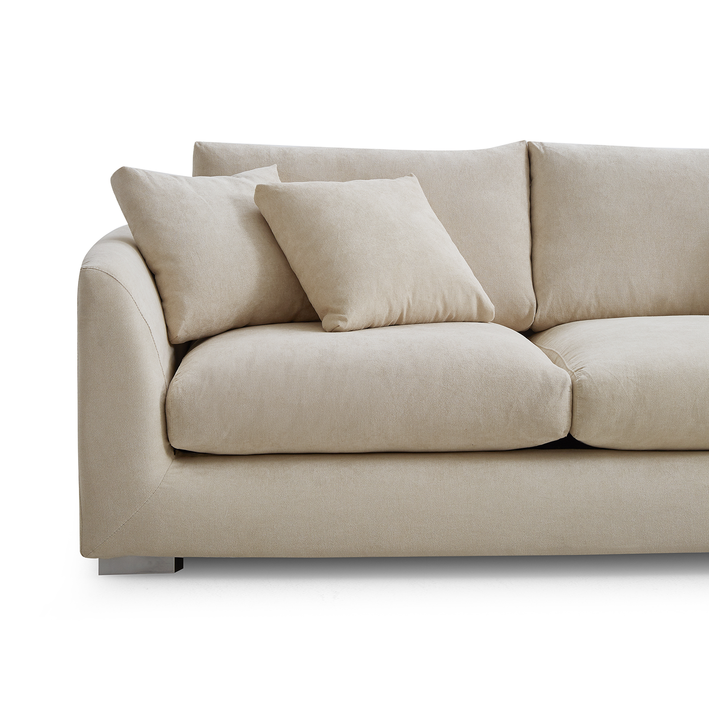 Aalto Fresh Beige 4 Seater Sofa with Ottoman