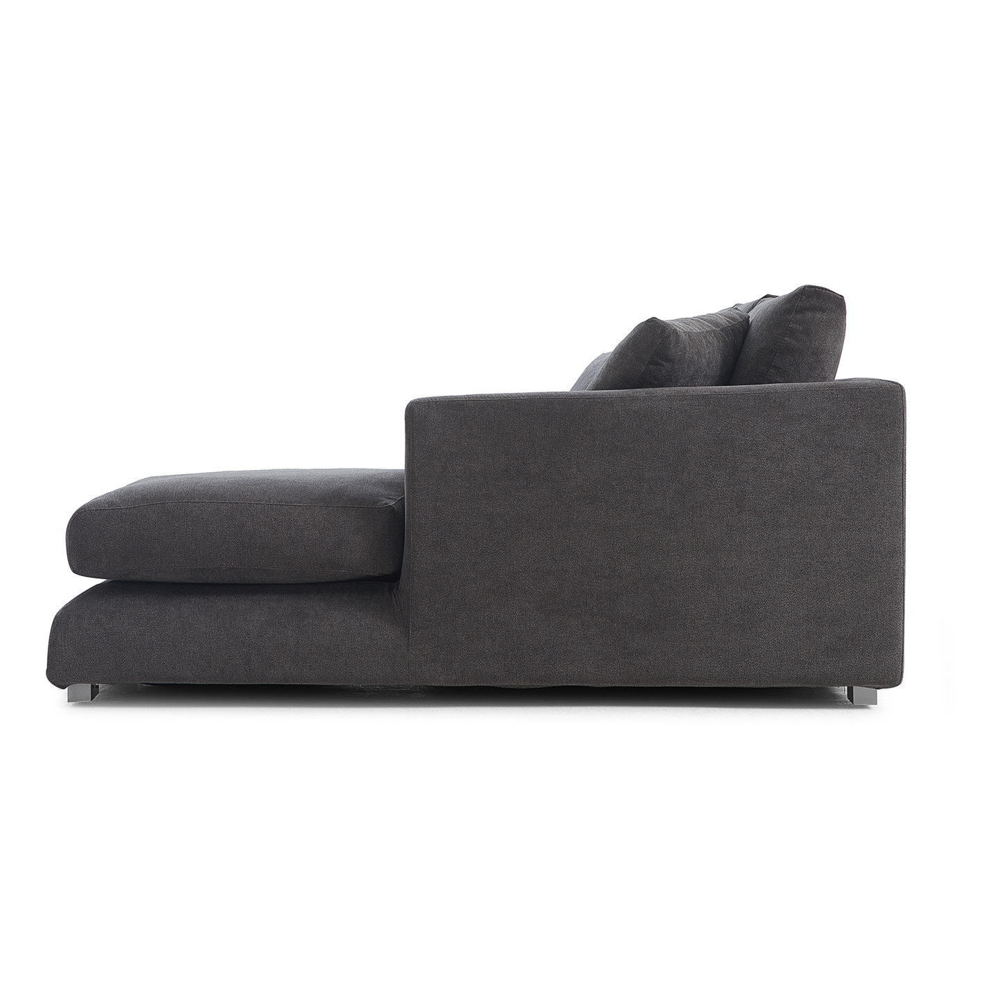 Aalto Fresh Grey Upholstered Fabric Sectional with Chaise Lounge