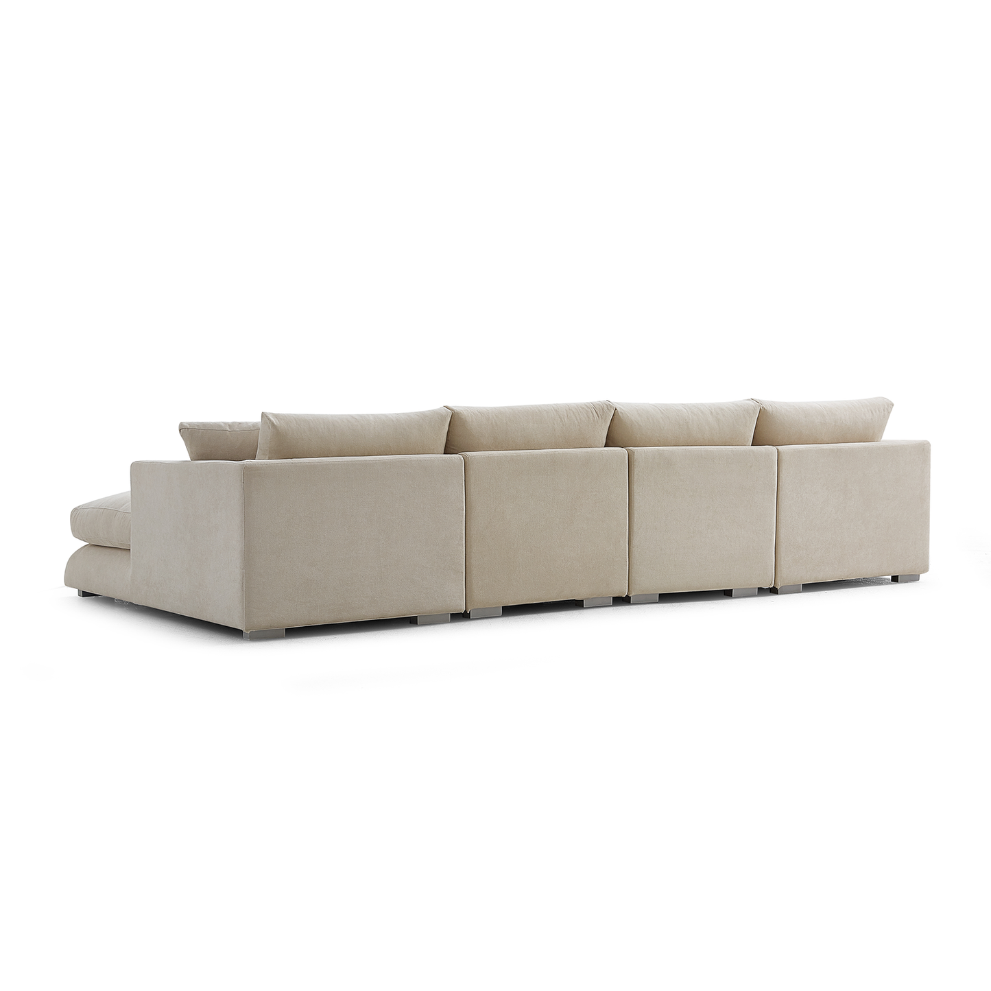 Upholstered Fabric U-Shaped Sectional with Chaise Lounge