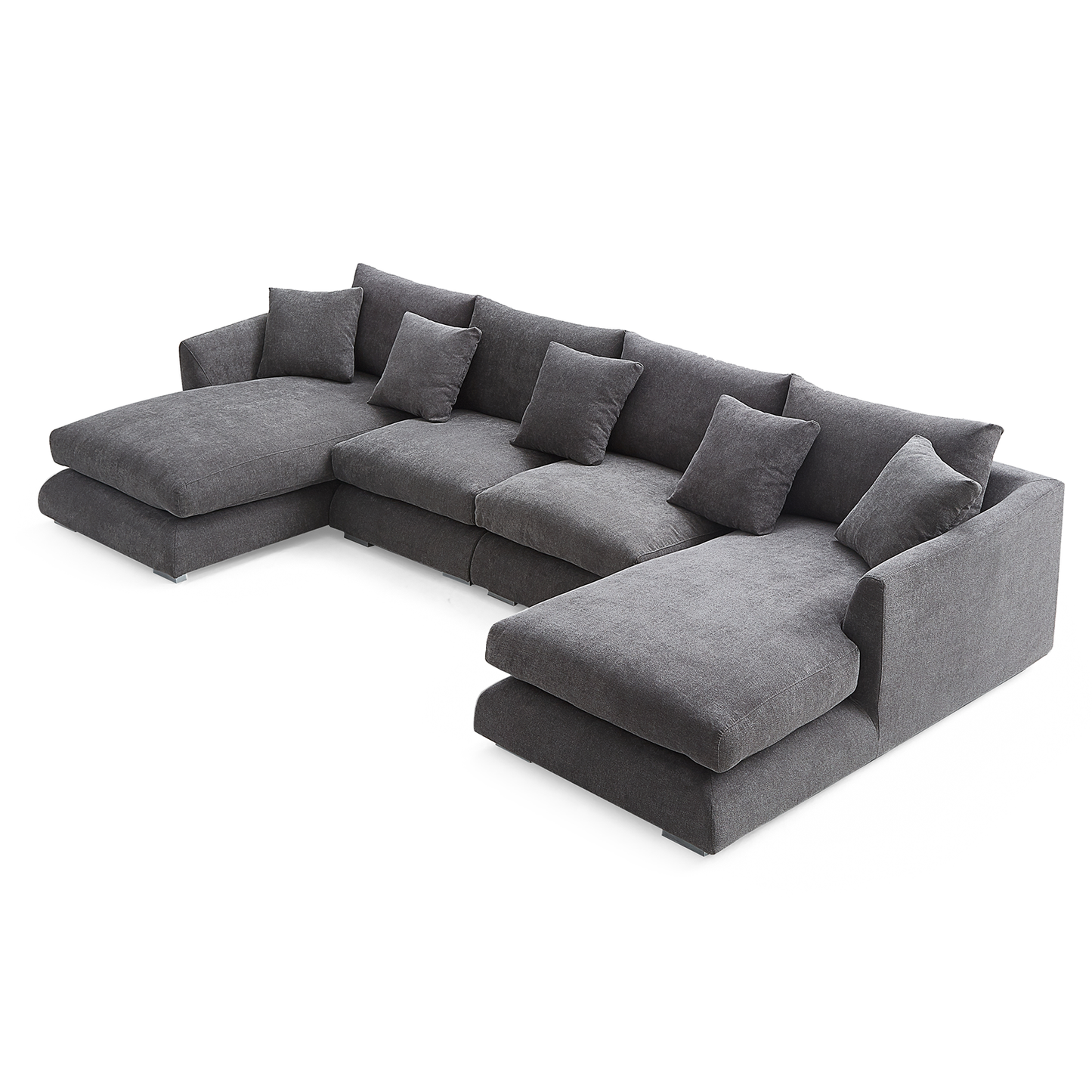 Aalto Fresh Grey Upholstered U-Shaped Sectional Sofa